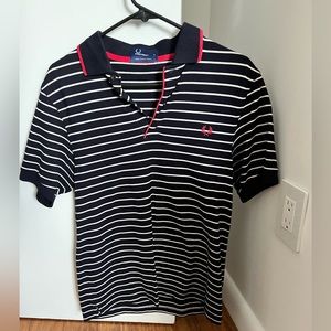 Fred Perry Polo Shirt Men S Blue Striped Polo Short Sleeve Shirt